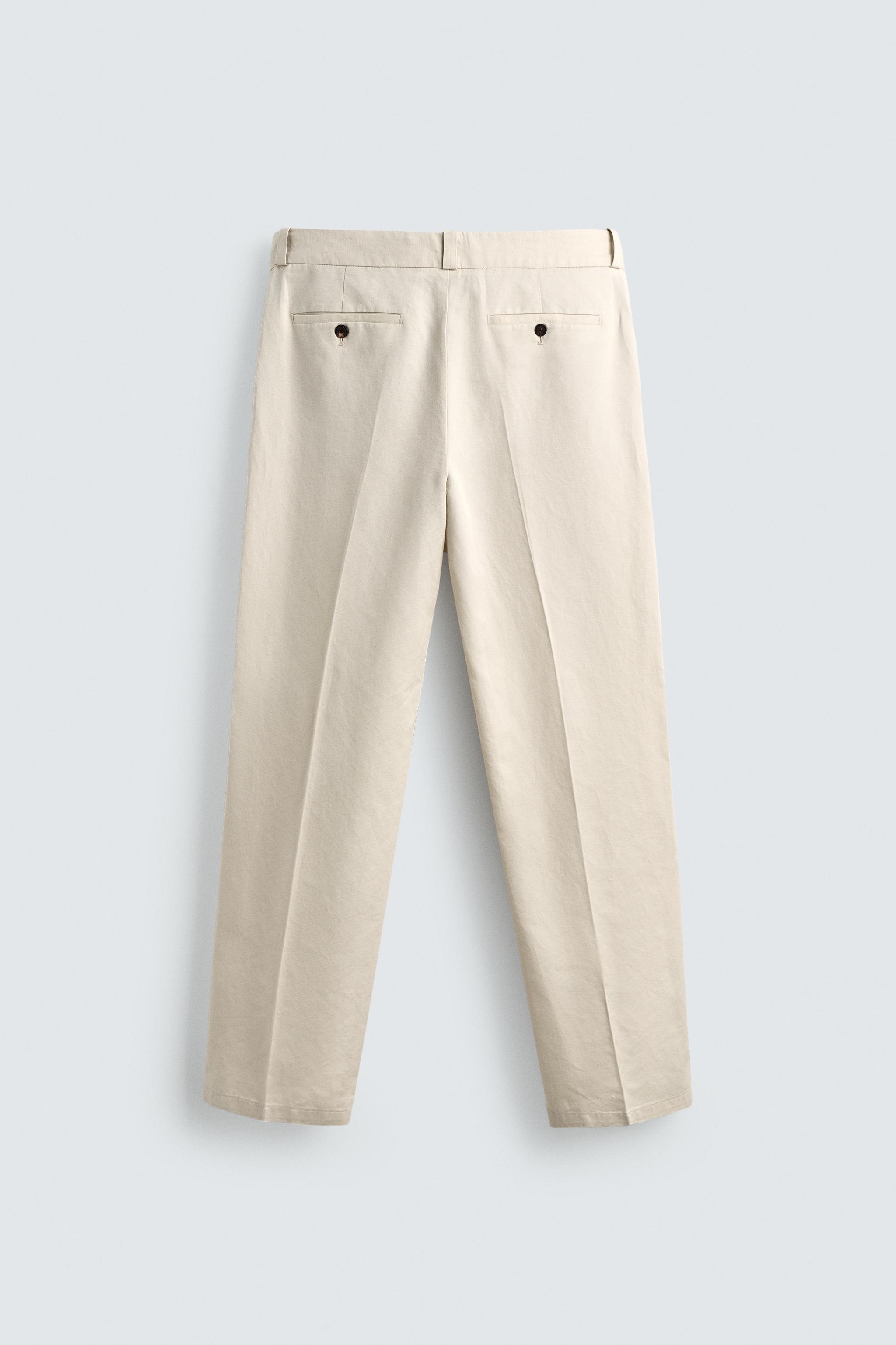 PANTALON CHINO STRAIGHT FIT COTON/LIN